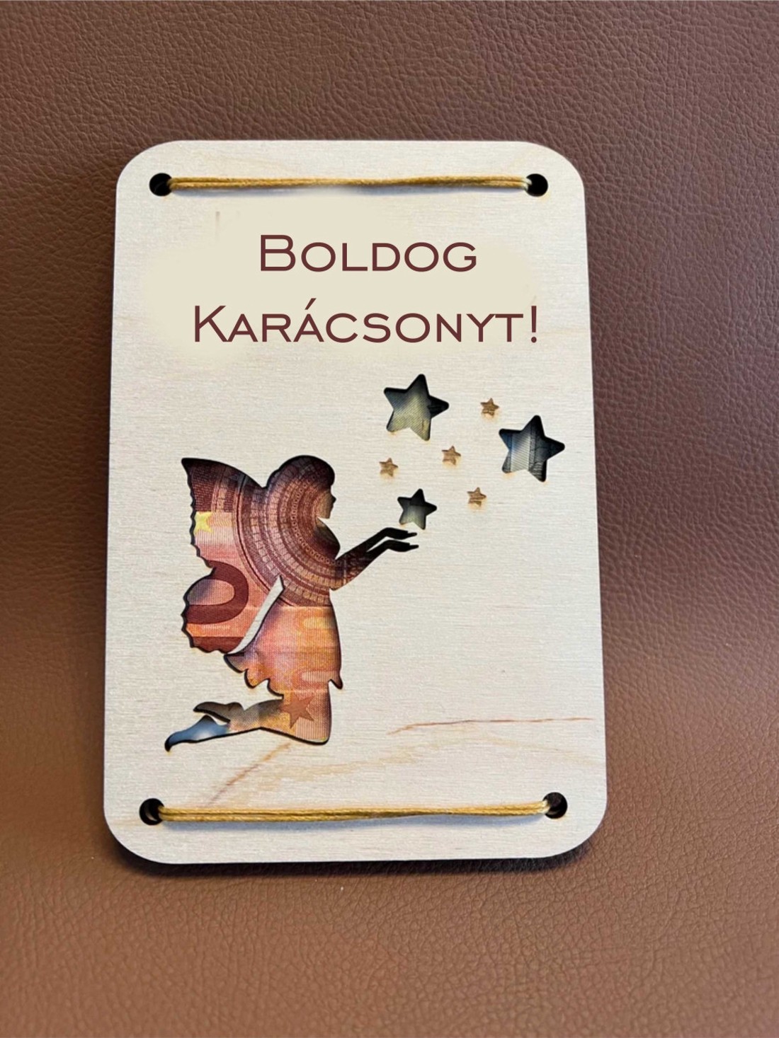 Karácsonyi pénzátadó angyalkás megszemélyesítve - karácsony - karácsonyi ajándékozás - karácsonyi ajándékcsomagolás - Meska.hu