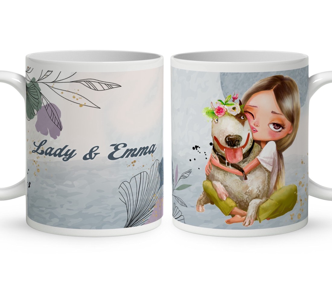 Kérd a Neveddel - Én és a kutyám mintás bögre - otthon & életmód - konyhafelszerelés, tálalás - tálalás - bögre & csésze - Meska.hu