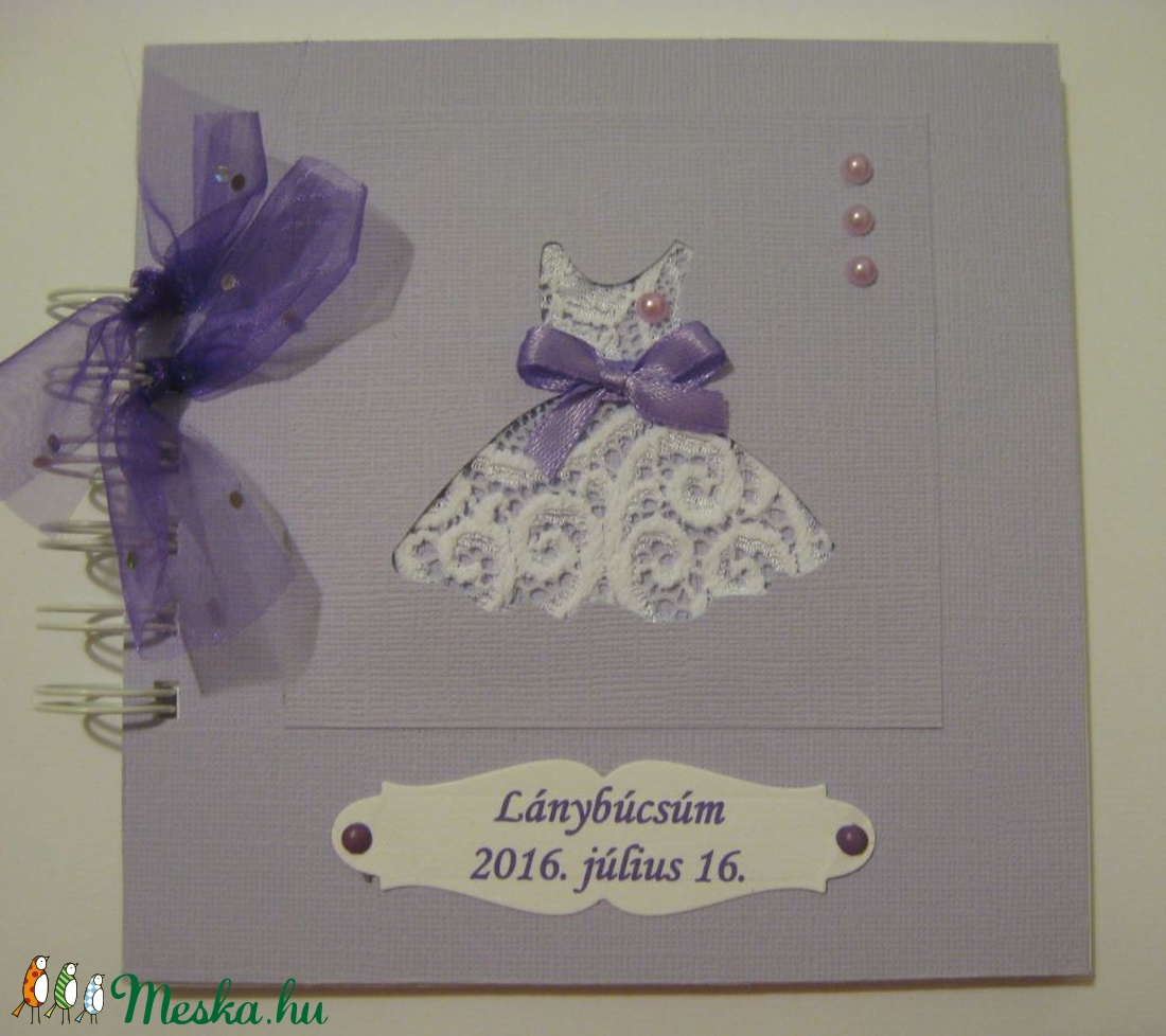 Album (napló) lánybúcsúra - jókívánságok gyűjtésére, emlékmegőrzésre - lila - csipkeruhás - - Meska.hu Album (napló) lánybúcsúra - jókívánságok gyűjtésére, emlékmegőrzésre - lila - csipkeruhás - - Meska.hu