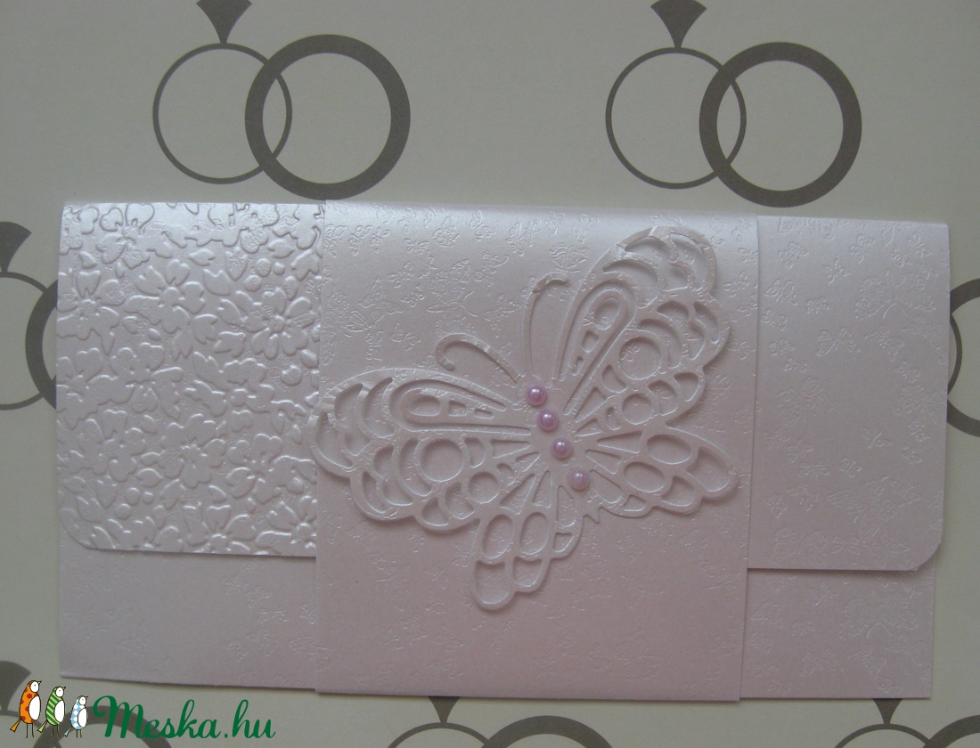 Nászajándék boríték - lepkével - 20x11 cm - - Meska.hu Nászajándék boríték - lepkével - 20x11 cm - - Meska.hu