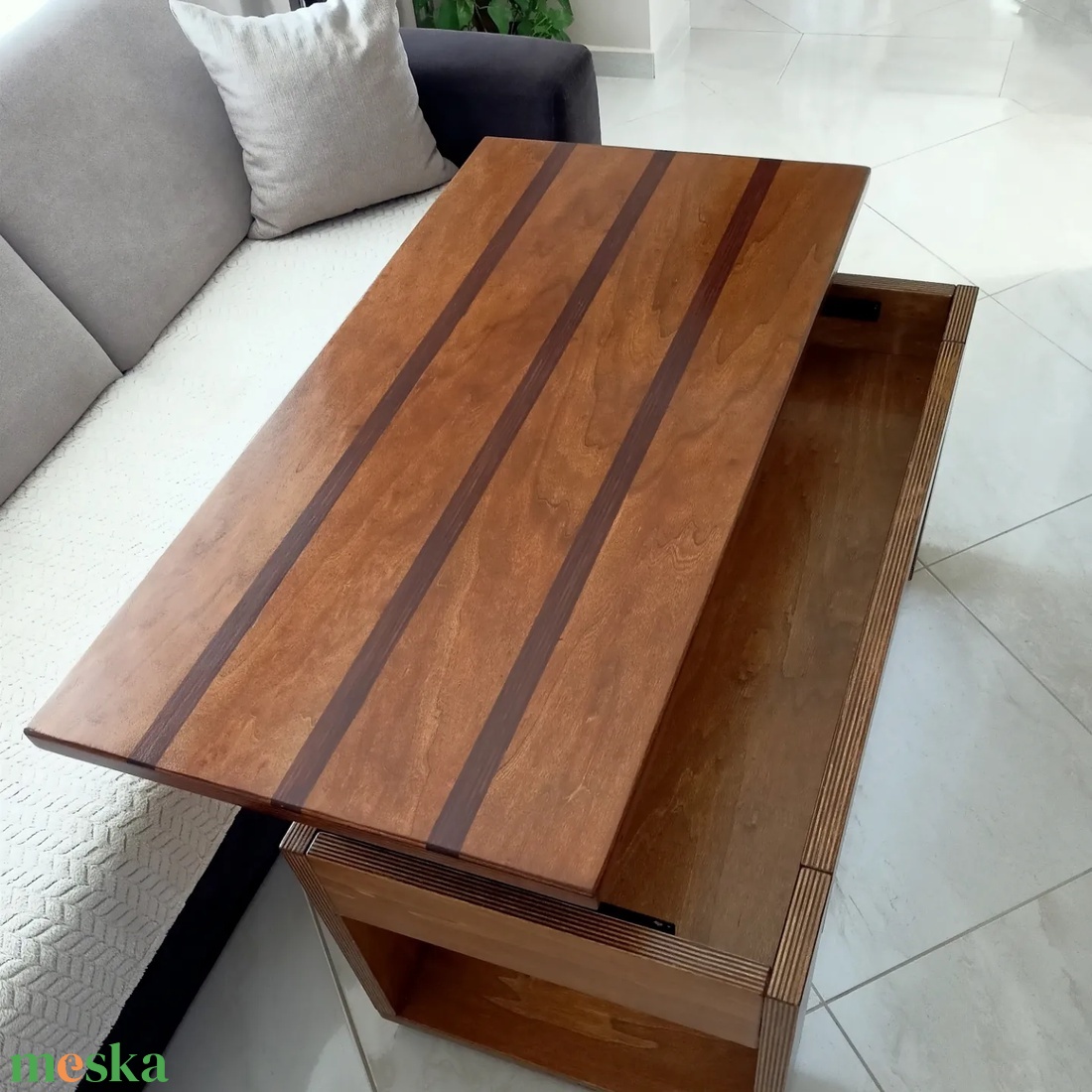 Dohányzó asztal intarzia  - otthon & életmód - bútor - asztal - Meska.hu