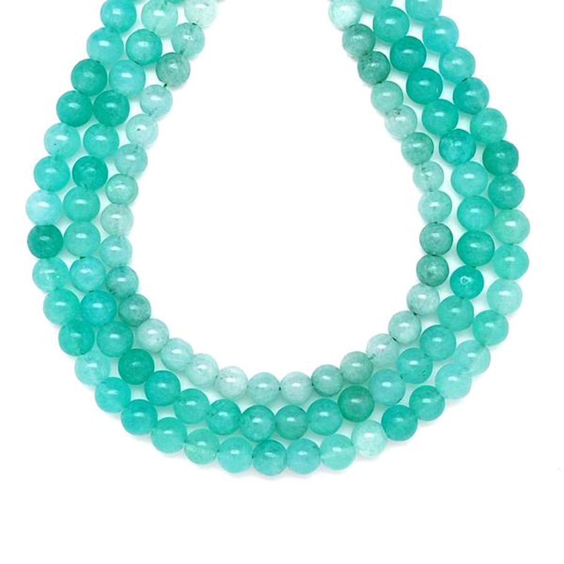 Jáde szinezett fűzöld golyó 6-7mm  ékszerkészítő alapanyag (füzér) - kellékek & szerszámok - ásvány alapanyag - ásványfüzér - Meska.hu