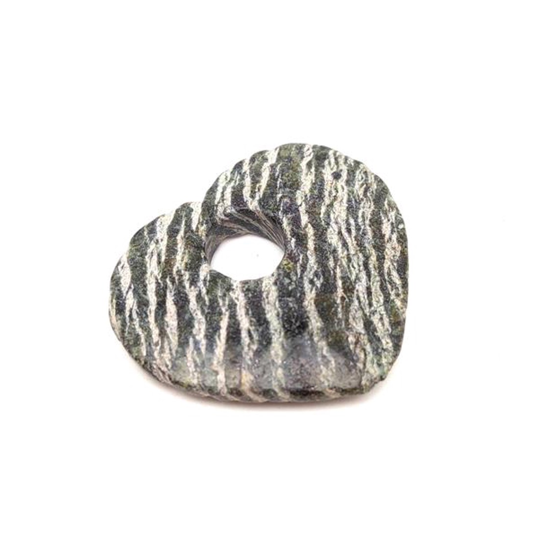 Krizotil szerpentin fánk szív 35x35mm - ékszer - nyaklánc - medál - Meska.hu