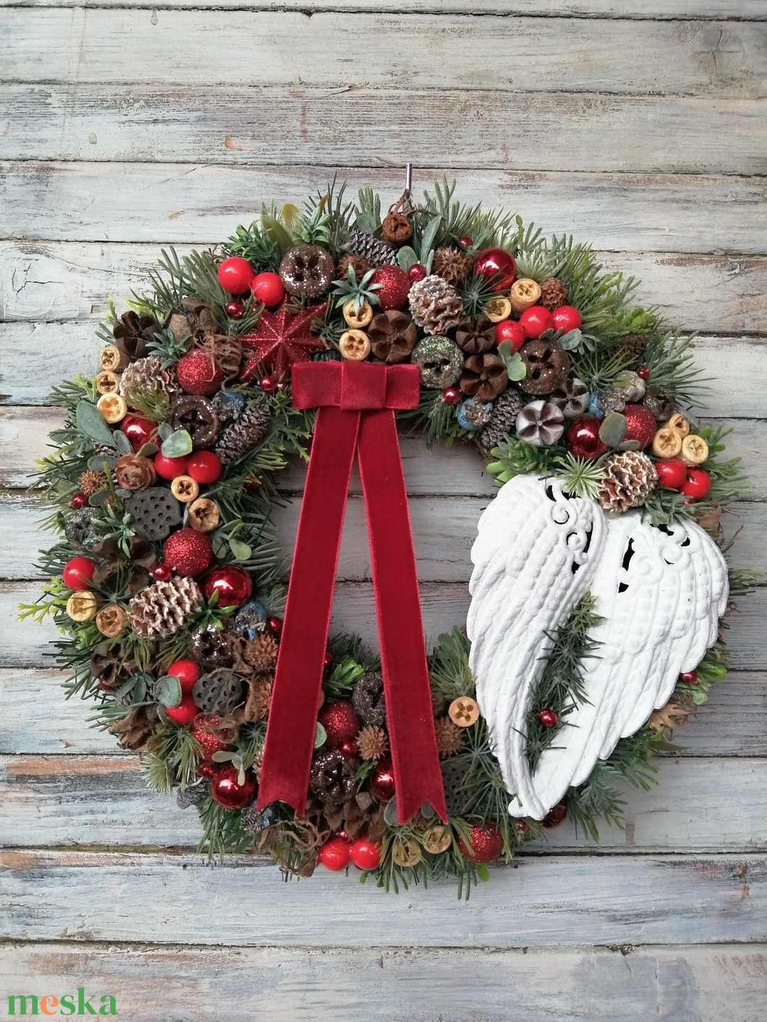 Karácsonyi ajtó dísz, lakás dekoráció - karácsony - adventi díszek - adventi ajtódísz - Meska.hu