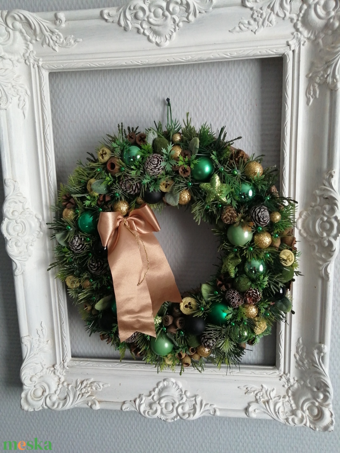 Karácsonyi ajtó dísz, kopogtató, lakás dekoráció - karácsony - adventi díszek - adventi ajtódísz - Meska.hu