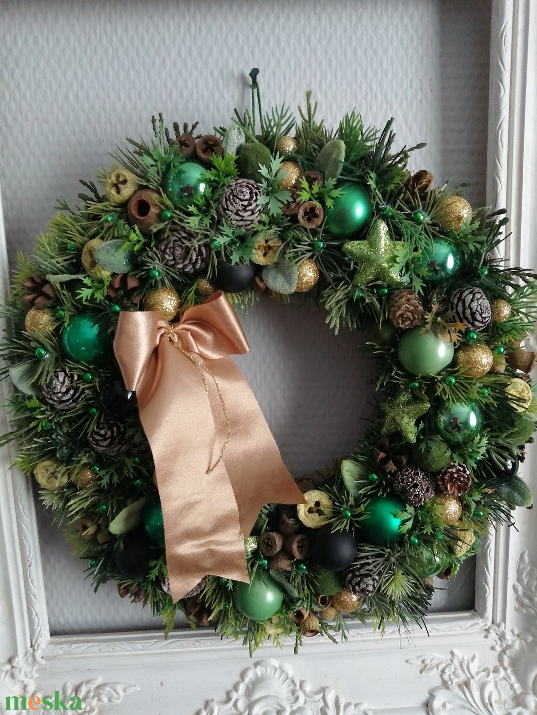 Karácsonyi ajtó dísz, kopogtató, lakás dekoráció - karácsony - adventi díszek - adventi ajtódísz - Meska.hu