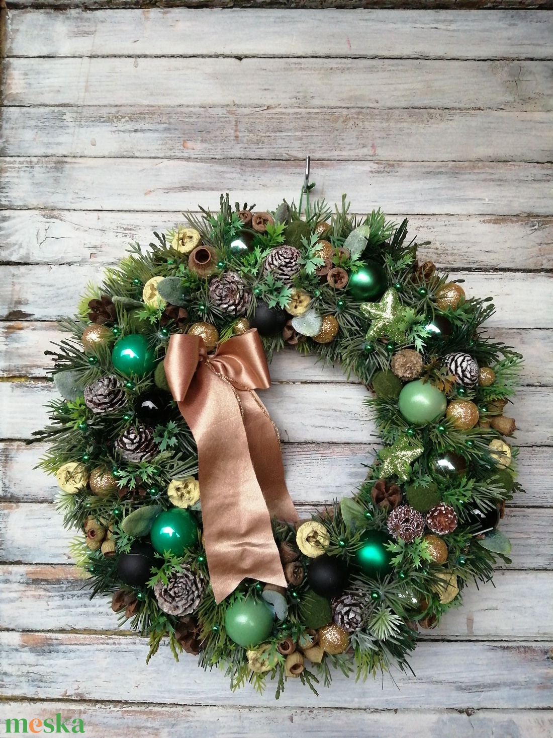 Karácsonyi ajtó dísz, kopogtató, lakás dekoráció - karácsony - adventi díszek - adventi ajtódísz - Meska.hu