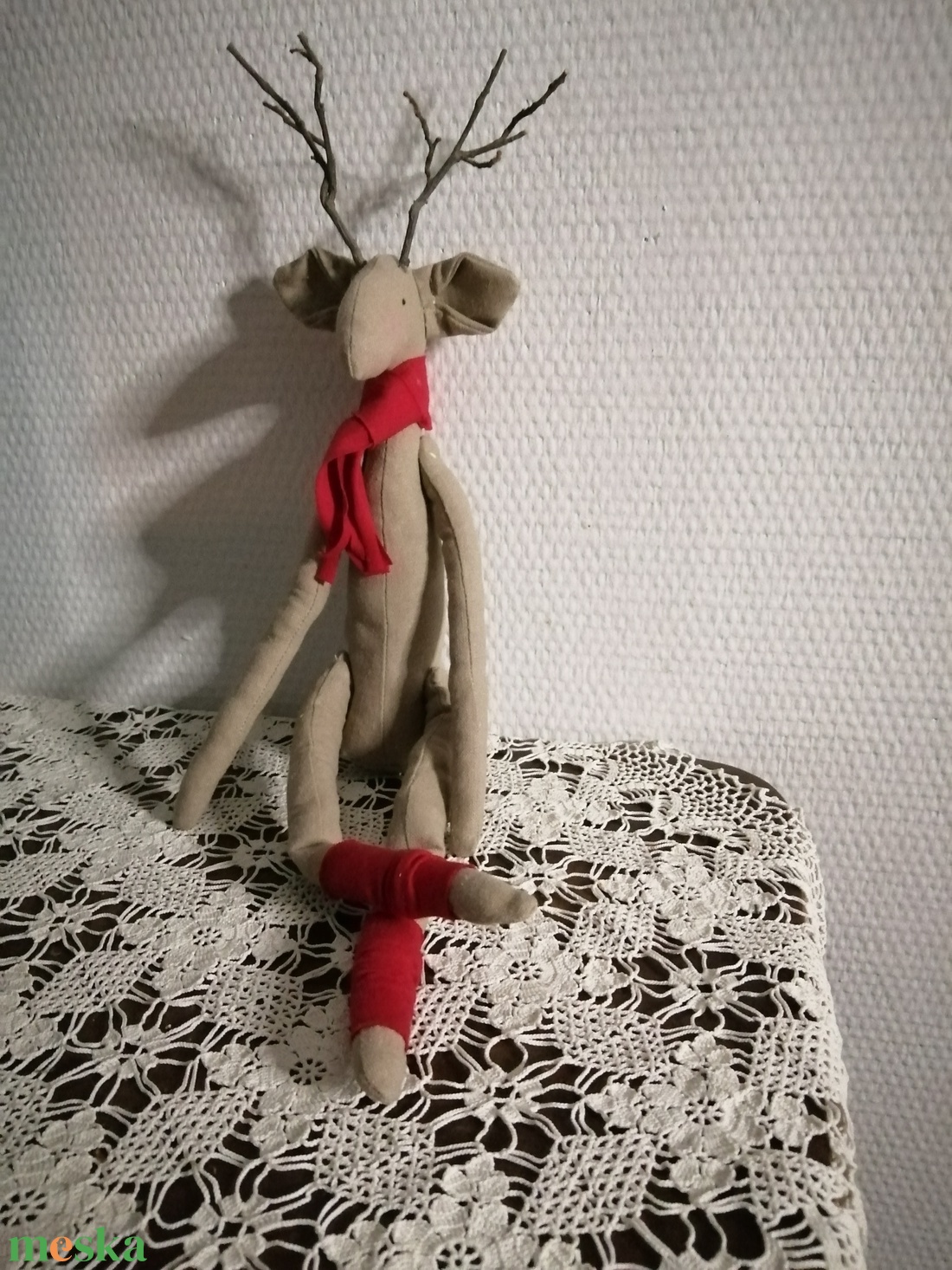 Karácsonyi dekoráció - textil szarvas - karácsony - karácsonyi lakásdekoráció - karácsonyi manók, figurák - Meska.hu