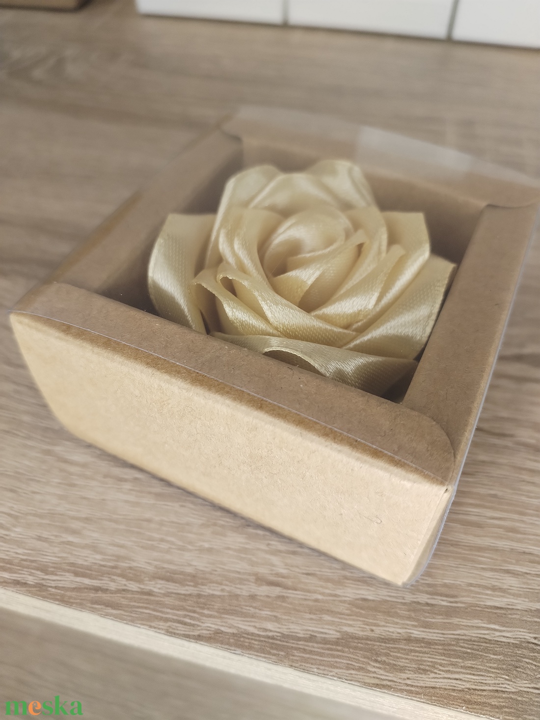 Mini rózsa box barna dobozban - otthon & életmód - dekoráció - virágdekoráció - virágok - virágbox - Meska.hu
