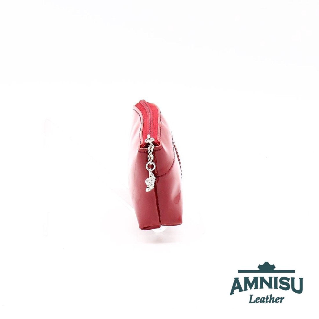 Bordó lakk egy cipzáras egyenes kristály köves kulcstartó E5004 - táska & tok - kulcstartó & táskadísz - kulcstartó - Meska.hu