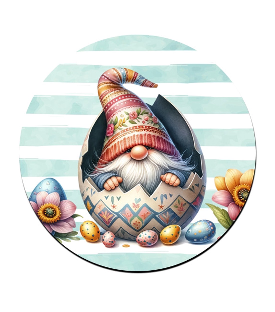 Húsvéti manó virágokkal mintás bögre alátét -  - Meska.hu