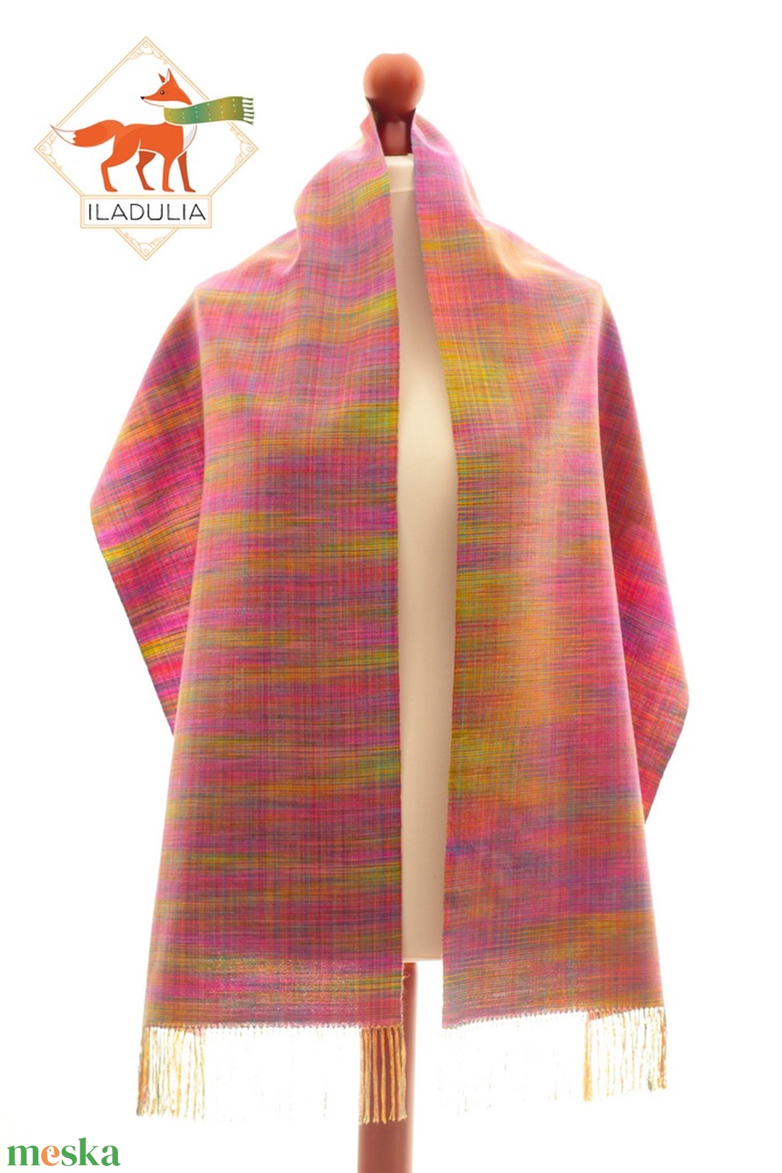 Merinó gyapjú-hernyóselyem kézi szőttes sál (65) - ruha & divat - sál, sapka, kendő - sál - Meska.hu