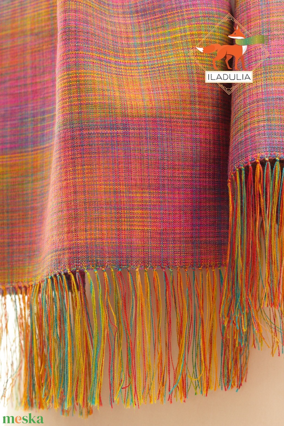 Merinó gyapjú-hernyóselyem kézi szőttes sál (65) - ruha & divat - sál, sapka, kendő - sál - Meska.hu