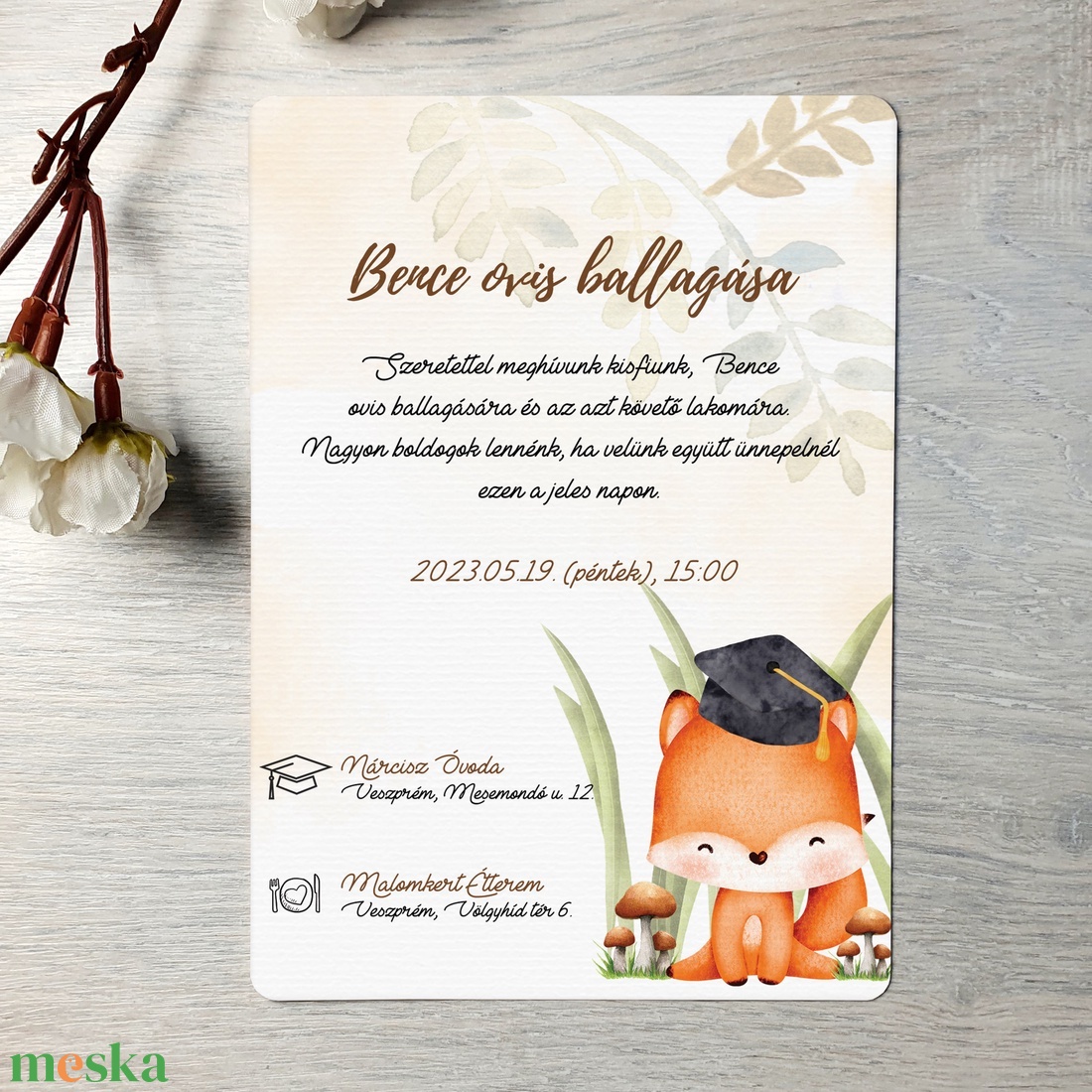 Rókás ovis ballagási meghívó (ajándék borítékkal) - fiús / kisfiúnak - otthon & életmód - papír, írószer - ajándékozás kellékei - meghívó - Meska.hu Rókás ovis ballagási meghívó (ajándék borítékkal) - fiús / kisfiúnak - otthon & életmód - papír, írószer - ajándékozás kellékei - meghívó - Meska.hu