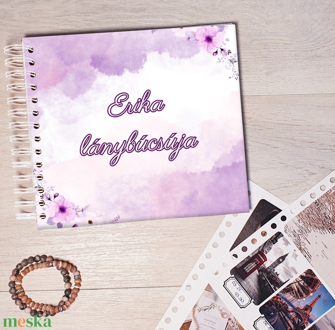 Lánybúcsús emlékkönyv, fotóalbum, napló, Scrapbook (lila) - névre szóló - esküvő - lánybúcsú - Meska.hu Lánybúcsús emlékkönyv, fotóalbum, napló, Scrapbook (lila) - névre szóló - esküvő - lánybúcsú - Meska.hu
