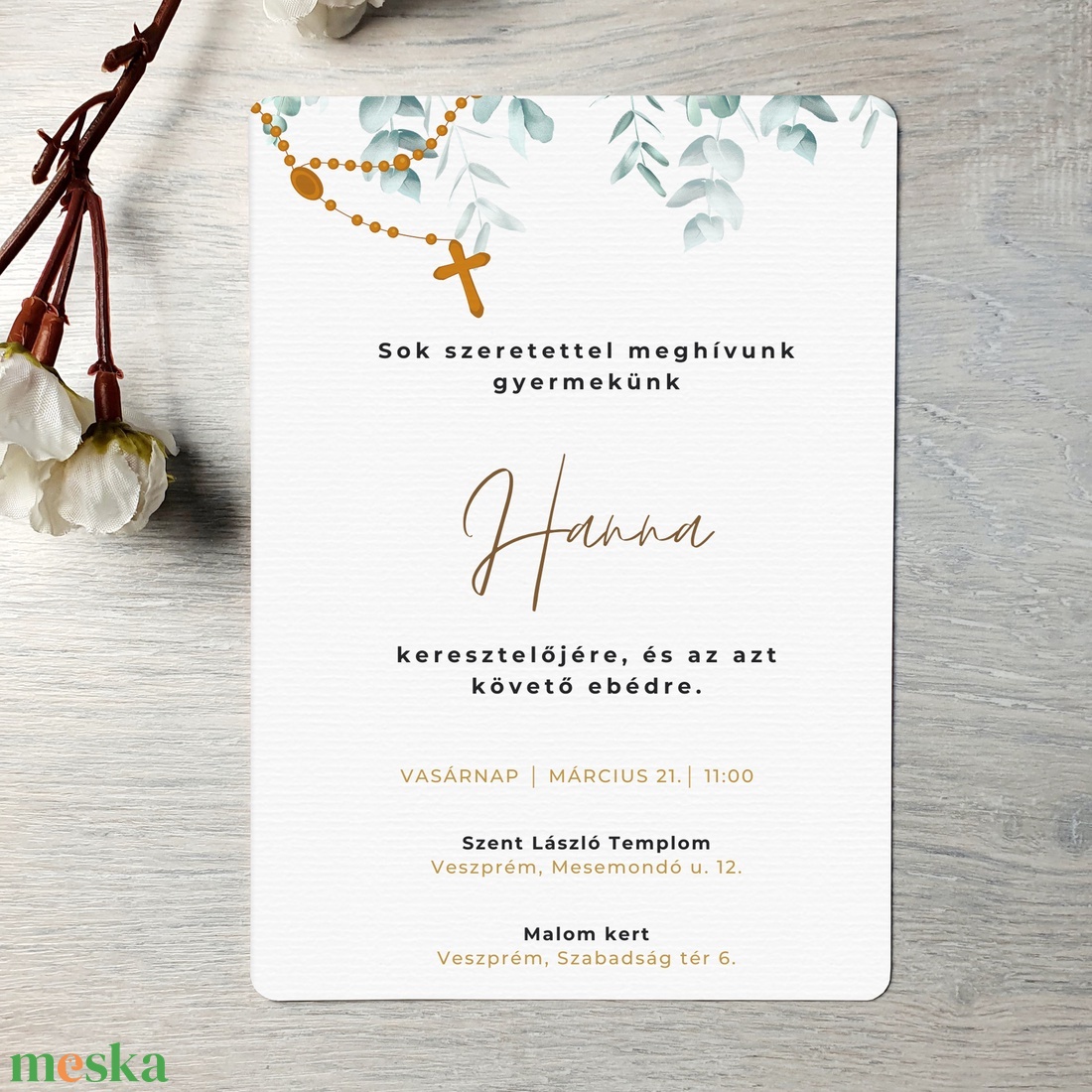 Zöld leveles, rózsafüzérrel díszített keresztelő meghívó (ajándék borítékkal) - unisex, kisfiú, kislány - otthon & életmód - papír, írószer - ajándékozás kellékei - meghívó - Meska.hu Zöld leveles, rózsafüzérrel díszített keresztelő meghívó (ajándék borítékkal) - unisex, kisfiú, kislány - otthon & életmód - papír, írószer - ajándékozás kellékei - meghívó - Meska.hu