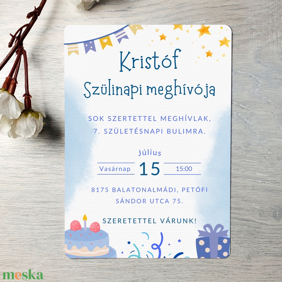 Kék csillagos szülinapi meghívó (ajándék borítékkal) / születésnap / szülinap / személyre szóló- fiús születésnapra - otthon & életmód - papír, írószer - ajándékozás kellékei - meghívó - Meska.hu Kék csillagos szülinapi meghívó (ajándék borítékkal) / születésnap / szülinap / személyre szóló- fiús születésnapra - otthon & életmód - papír, írószer - ajándékozás kellékei - meghívó - Meska.hu