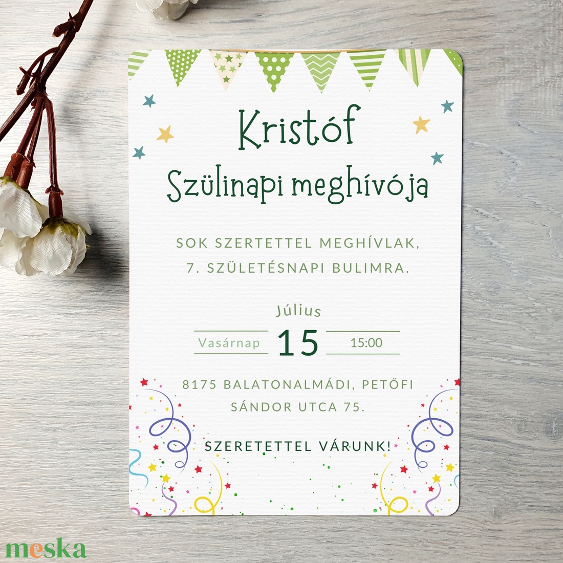 Zöld zászlós szülinapi meghívó (ajándék borítékkal) / születésnap / szülinap / személyre szóló- fiús születésnapra - otthon & életmód - papír, írószer - ajándékozás kellékei - meghívó - Meska.hu Zöld zászlós szülinapi meghívó (ajándék borítékkal) / születésnap / szülinap / személyre szóló- fiús születésnapra - otthon & életmód - papír, írószer - ajándékozás kellékei - meghívó - Meska.hu