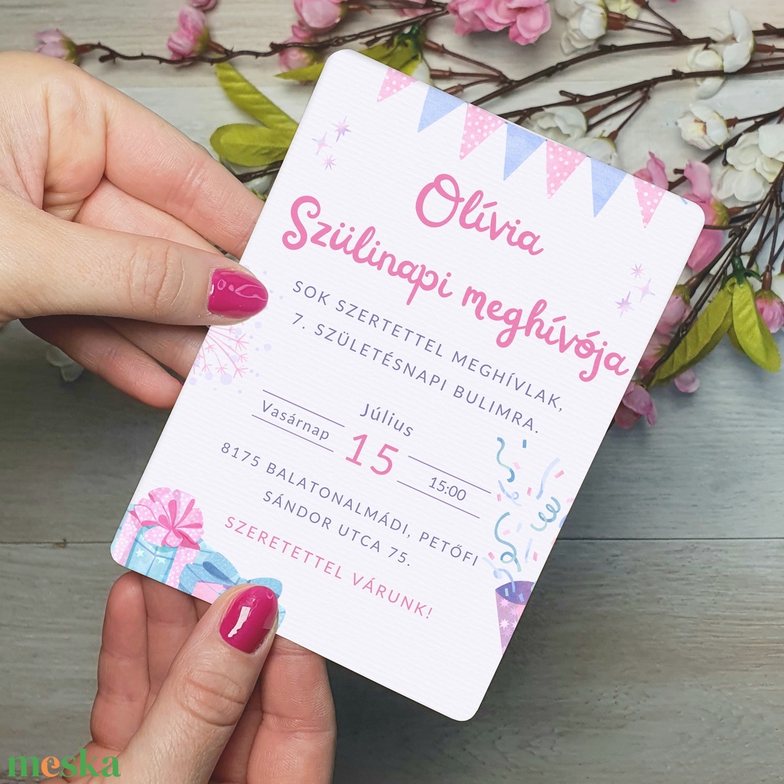 Rózsaszín - lila szülinapi meghívó (ajándék borítékkal) / születésnap / szülinap / személyre szóló- lányos/lány - otthon & életmód - papír, írószer - ajándékozás kellékei - meghívó - Meska.hu Rózsaszín - lila szülinapi meghívó (ajándék borítékkal) / születésnap / szülinap / személyre szóló- lányos/lány - otthon & életmód - papír, írószer - ajándékozás kellékei - meghívó - Meska.hu