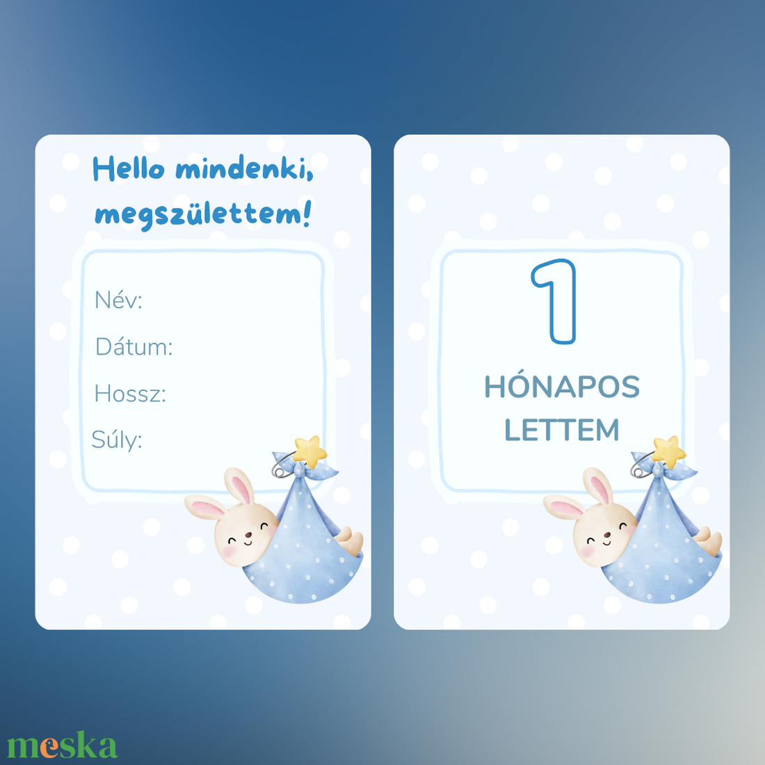 Babakártyák, hónapkártyák, mérföldkő kártyák kék nyuszis grafika - játék & sport - babalátogató ajándékcsomag - Meska.hu Babakártyák, hónapkártyák, mérföldkő kártyák kék nyuszis grafika - játék & sport - babalátogató ajándékcsomag - Meska.hu