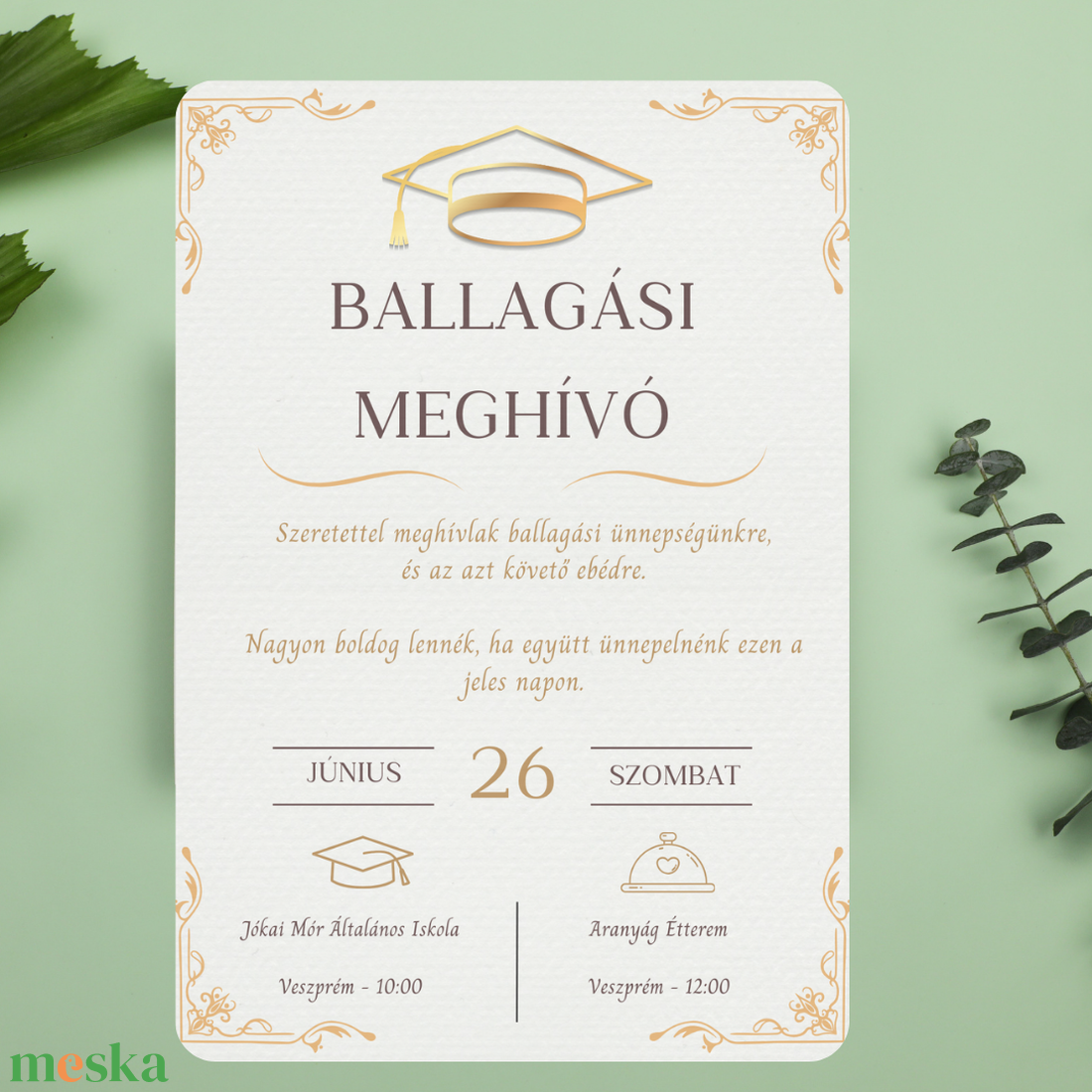 Iskolai Ballagási meghívó / Diplomaosztó meghívó - Arany - otthon & életmód - papír, írószer - ajándékozás kellékei - meghívó - Meska.hu Iskolai Ballagási meghívó / Diplomaosztó meghívó - Arany - otthon & életmód - papír, írószer - ajándékozás kellékei - meghívó - Meska.hu