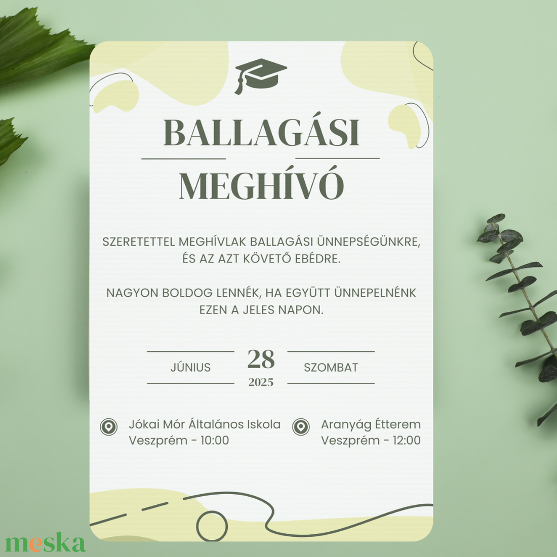 Iskolai Ballagási meghívó / Diplomaosztó meghívó - Zöld - otthon & életmód - papír, írószer - ajándékozás kellékei - meghívó - Meska.hu Iskolai Ballagási meghívó / Diplomaosztó meghívó - Zöld - otthon & életmód - papír, írószer - ajándékozás kellékei - meghívó - Meska.hu