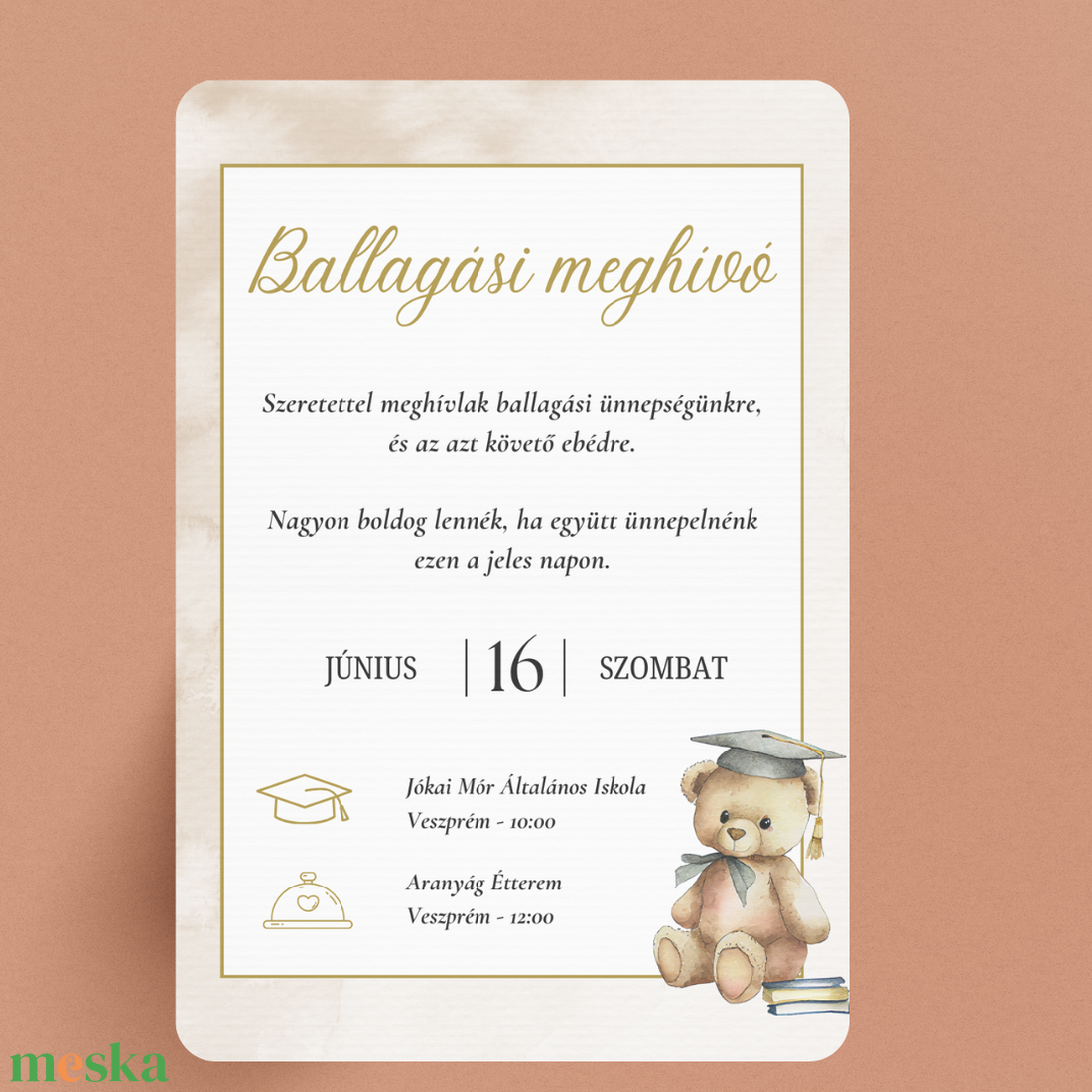 Iskolai Ballagási meghívó / Diplomaosztó meghívó - Barna, macis - otthon & életmód - papír, írószer - ajándékozás kellékei - meghívó - Meska.hu Iskolai Ballagási meghívó / Diplomaosztó meghívó - Barna, macis - otthon & életmód - papír, írószer - ajándékozás kellékei - meghívó - Meska.hu