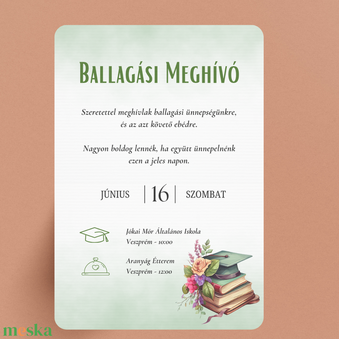 Iskolai Ballagási meghívó / Diplomaosztó meghívó - Zöld, könyves - otthon & életmód - papír, írószer - ajándékozás kellékei - meghívó - Meska.hu Iskolai Ballagási meghívó / Diplomaosztó meghívó - Zöld, könyves - otthon & életmód - papír, írószer - ajándékozás kellékei - meghívó - Meska.hu