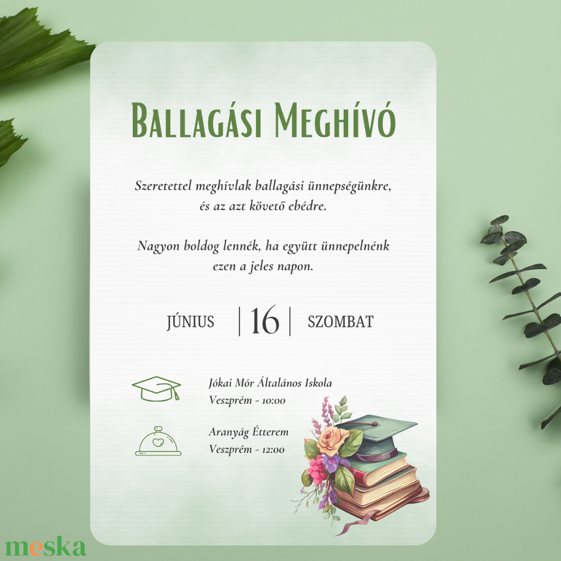 Iskolai Ballagási meghívó / Diplomaosztó meghívó - Zöld, könyves - otthon & életmód - papír, írószer - ajándékozás kellékei - meghívó - Meska.hu Iskolai Ballagási meghívó / Diplomaosztó meghívó - Zöld, könyves - otthon & életmód - papír, írószer - ajándékozás kellékei - meghívó - Meska.hu