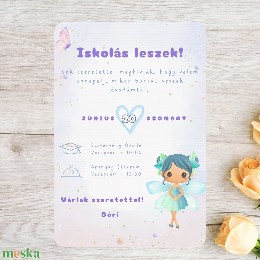Kék tündéres ovis ballagási meghívó (ajándék borítékkal) - otthon & életmód - papír, írószer - ajándékozás kellékei - meghívó - Meska.hu Kék tündéres ovis ballagási meghívó (ajándék borítékkal) - otthon & életmód - papír, írószer - ajándékozás kellékei - meghívó - Meska.hu