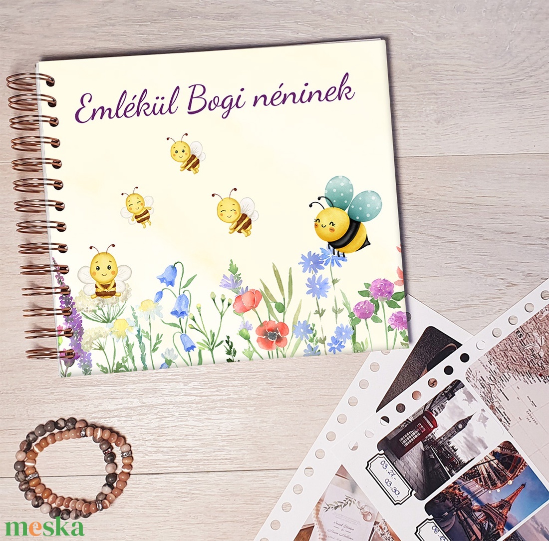 Méhecskés - Óvónéni búcsúztató, Tanító néni búcsúztató - emlékkönyv / egyedi felirattal - otthon & életmód - papír, írószer - jegyzetfüzet & napló - Meska.hu