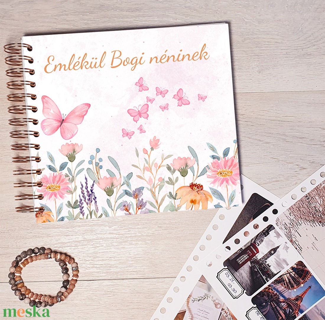 Pillangós - Óvónéni búcsúztató, Tanító néni búcsúztató - emlékkönyv / egyedi felirattal - otthon & életmód - papír, írószer - jegyzetfüzet & napló - Meska.hu