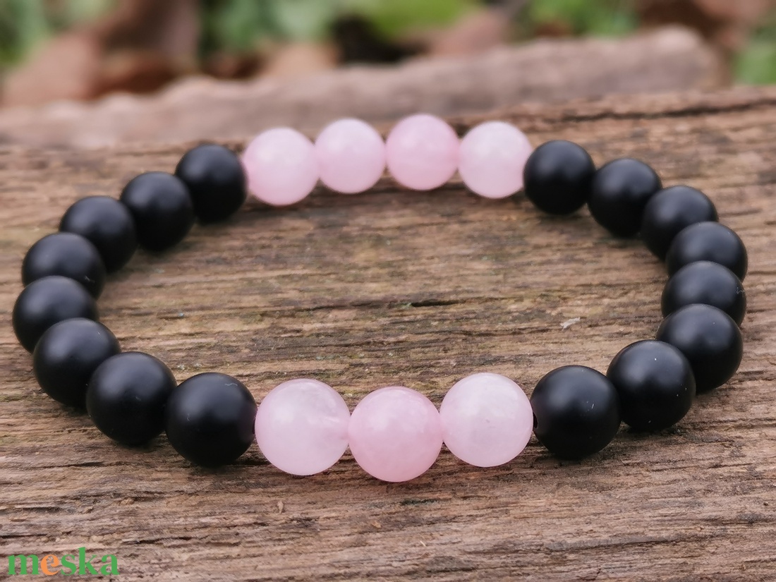 Ónix-Rózsakvarc szett - ékszer - ékszerszett - Meska.hu