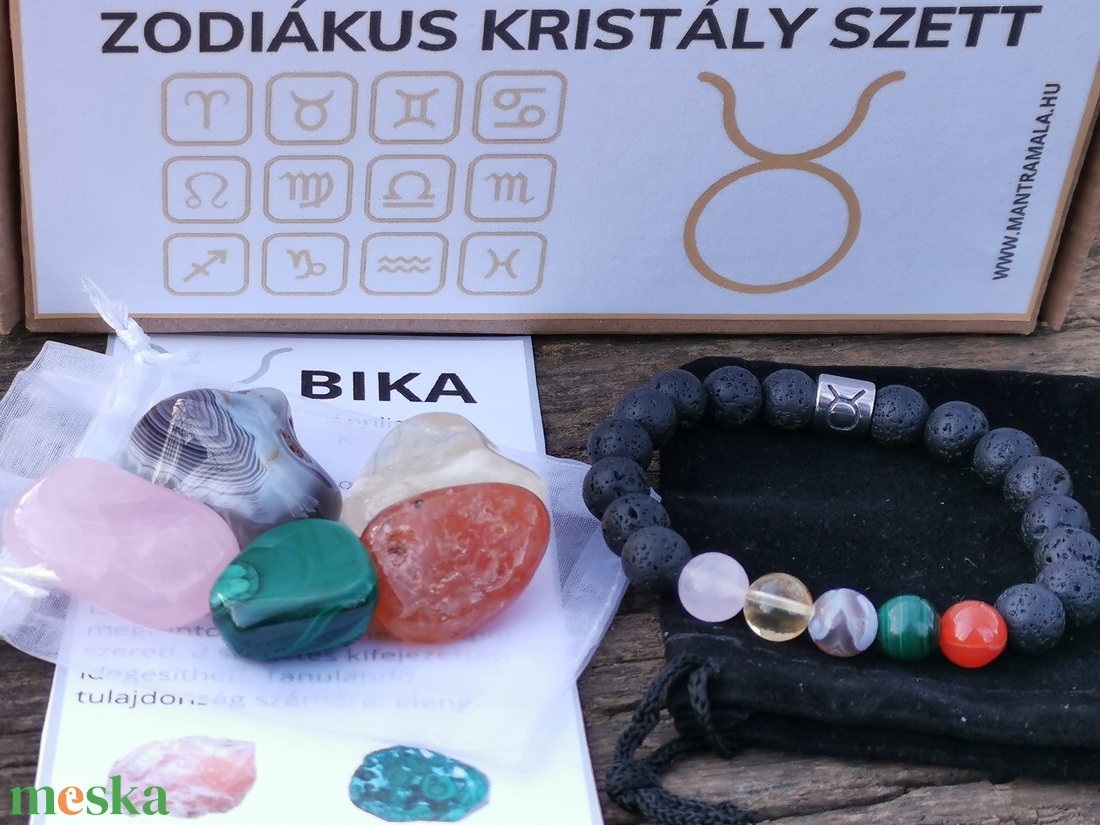 Zodiákus kristály szett- Bika - ékszer - karkötő - Meska.hu