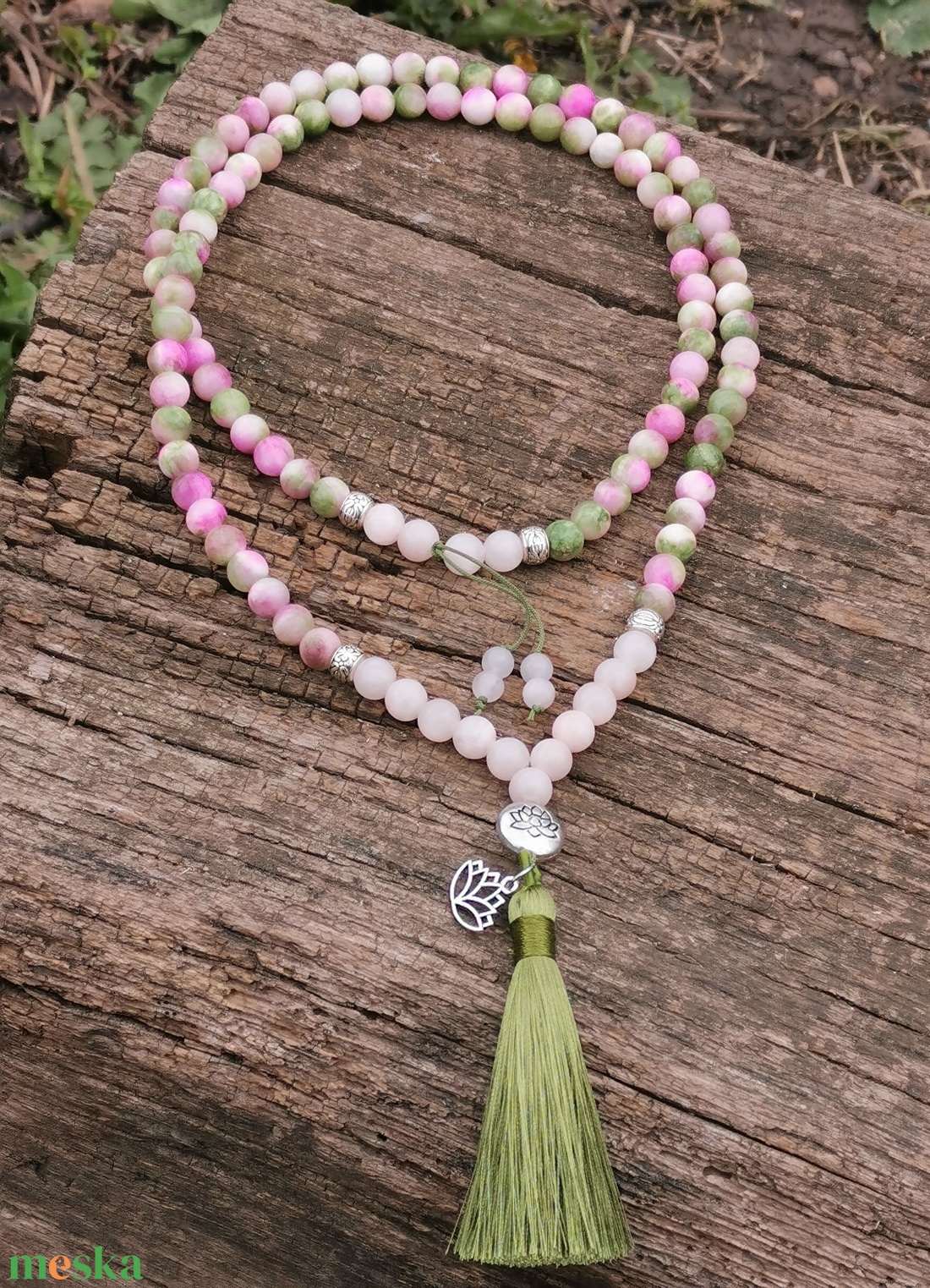 Jáde mala nyaklánc - ékszer - nyaklánc - bojtos nyaklánc - Meska.hu