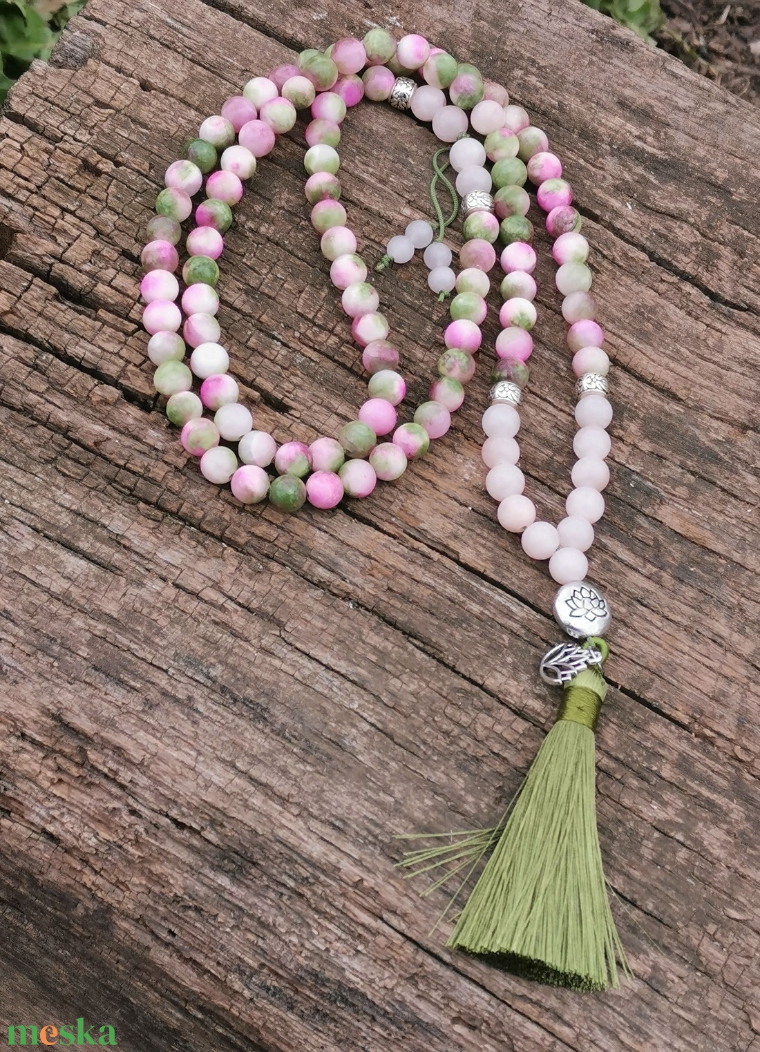 Jáde mala nyaklánc - ékszer - nyaklánc - bojtos nyaklánc - Meska.hu