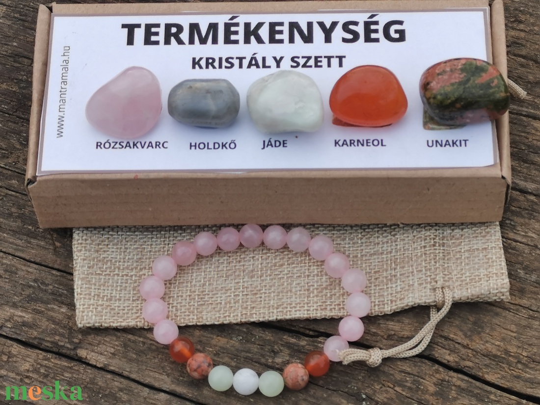 Termékenység kristály szett - ékszer - karkötő - gyöngyös karkötő - Meska.hu