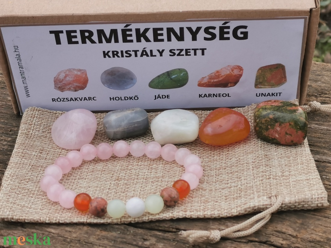 Termékenység kristály szett - ékszer - karkötő - gyöngyös karkötő - Meska.hu