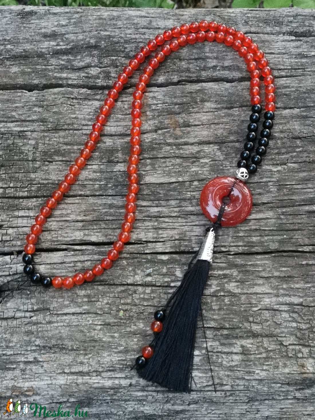 Karneol-Ónix mala nyaklánc - otthon & életmód - dekoráció - spiritualitás - mala - Meska.hu