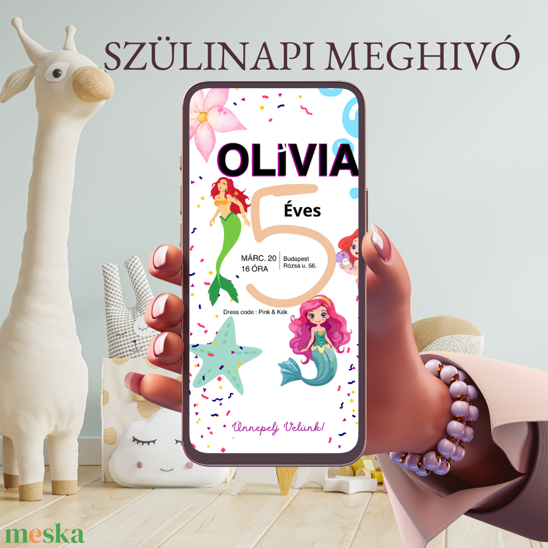 Digitális szülinapi meghívó, videó, szülinapi program, digitálisan küldhető meghívó, E-meghívó, mp4,  - művészet - grafika & illusztráció - digitális - Meska.hu