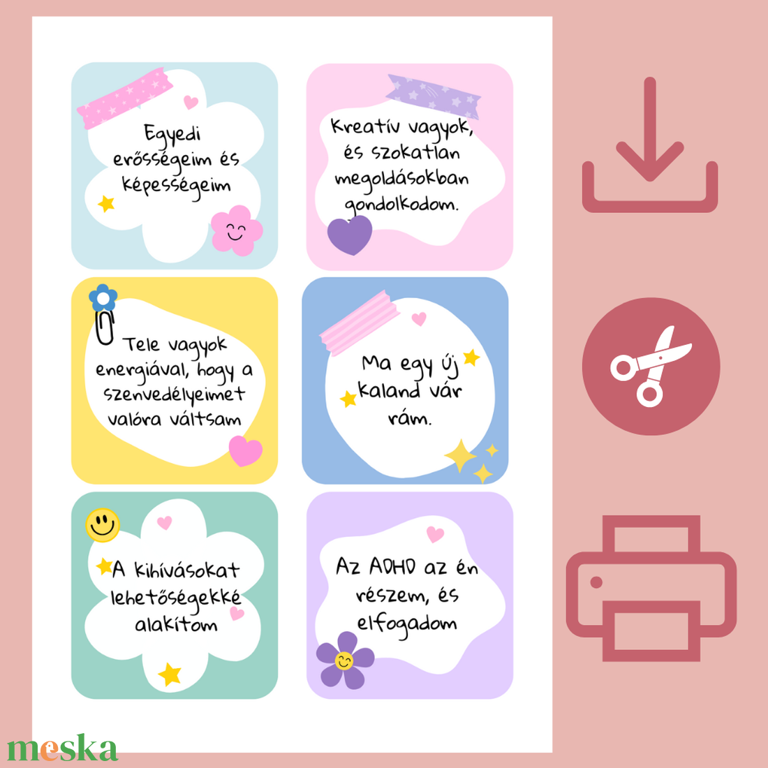 ADHD Inspirációs Kártyák 30 Motiváló Üzenet Gyerekeknek - játék & sport - táblajáték és kártyajáték - kártya - Meska.hu ADHD Inspirációs Kártyák 30 Motiváló Üzenet Gyerekeknek - játék & sport - táblajáték és kártyajáték - kártya - Meska.hu