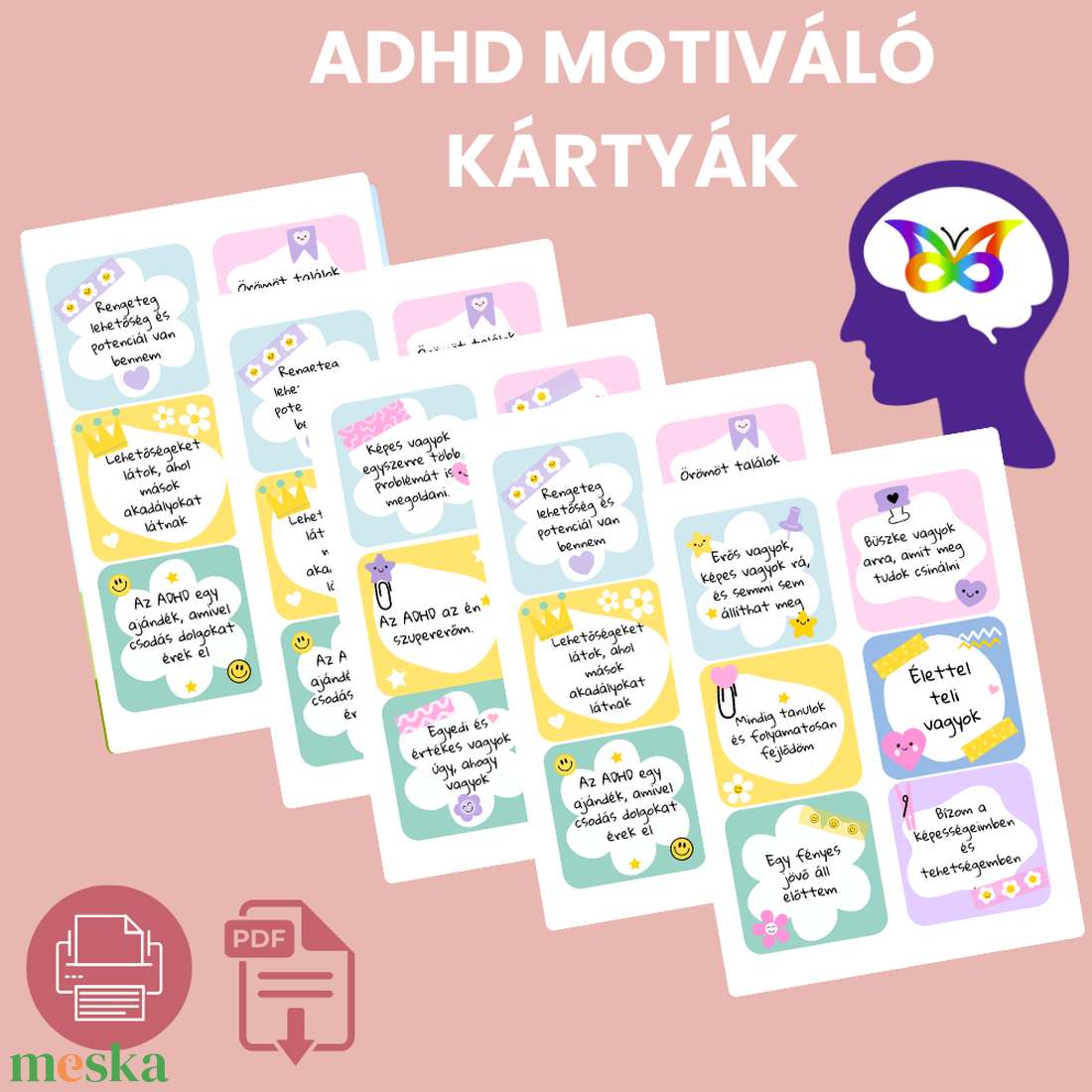 ADHD Inspirációs Kártyák – 30 Motiváló Üzenet Gyerekeknek akciós termékkép 1