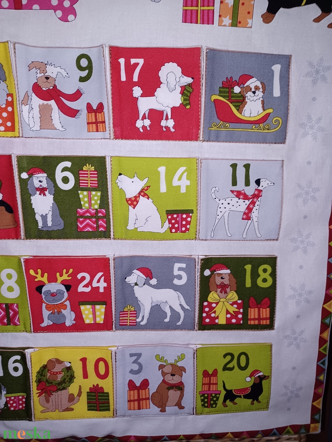 Örök adventi naptár kutyákkal - karácsony - adventi díszek - adventi naptár - Meska.hu