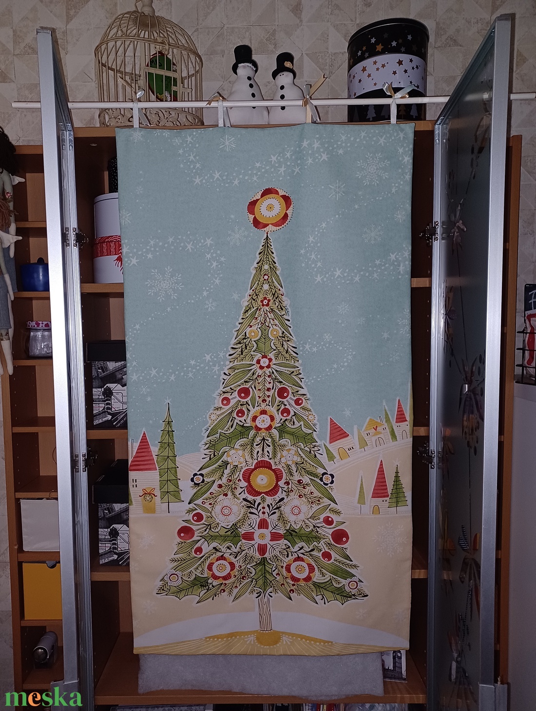 Karácsonyfa  - textilkép - karácsony - karácsonyi lakásdekoráció - karácsonyi lakásdíszek - Meska.hu