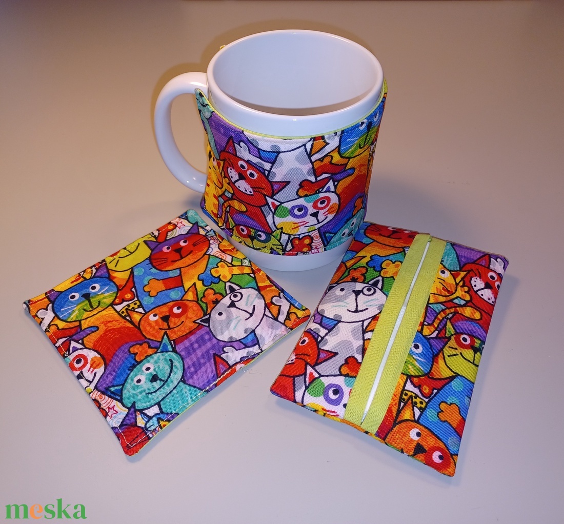 Cicás szett - bögremelegítő, poháralátét és zsebkendőtartó - otthon & életmód - konyhafelszerelés, tálalás - tálalás - bögre & csésze - Meska.hu Cicás szett - bögremelegítő, poháralátét és zsebkendőtartó - otthon & életmód - konyhafelszerelés, tálalás - tálalás - bögre & csésze - Meska.hu