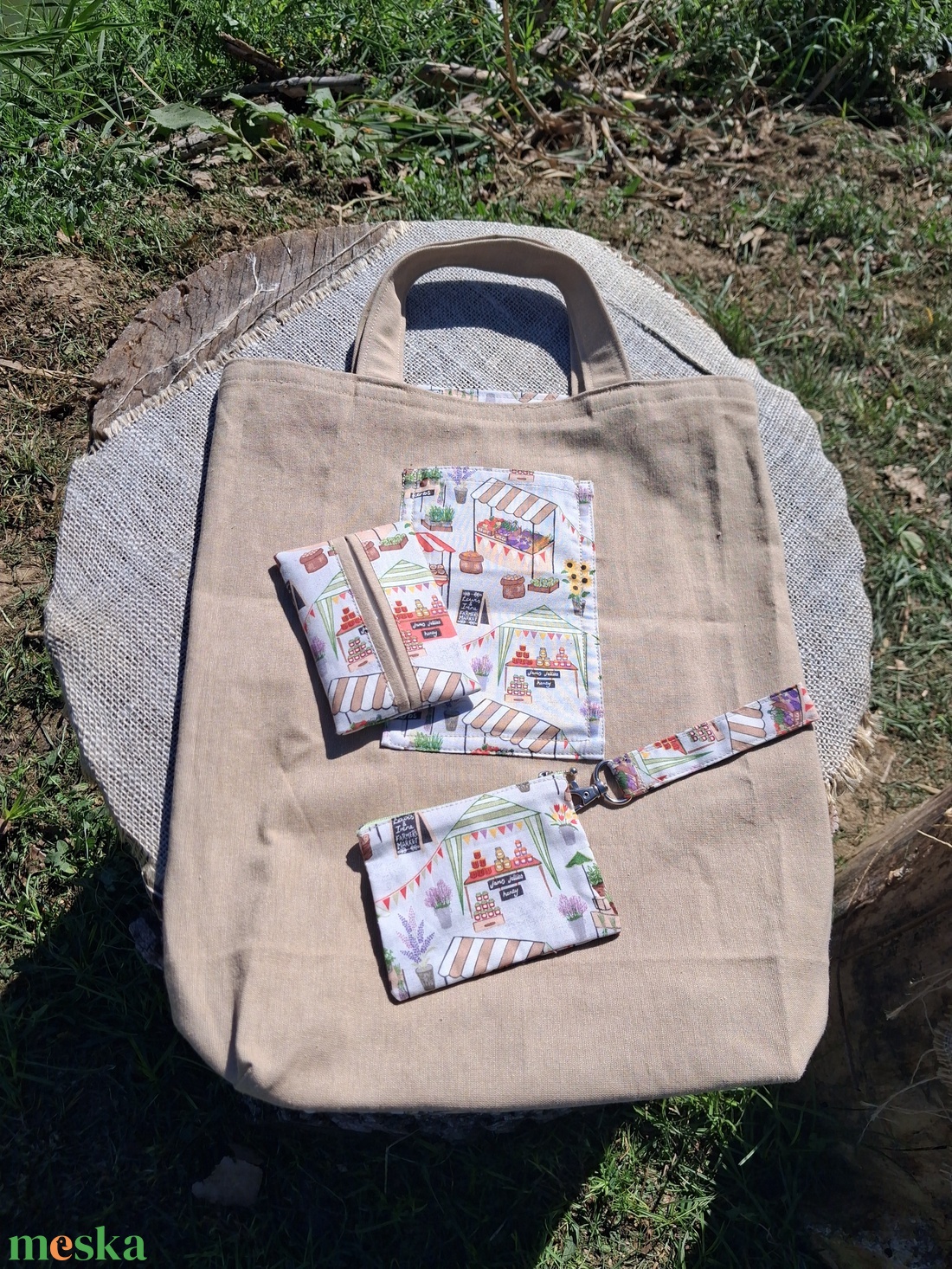 Piacoló szett - táska & tok - bevásárlás & shopper táska - shopper, textiltáska, szatyor - Meska.hu