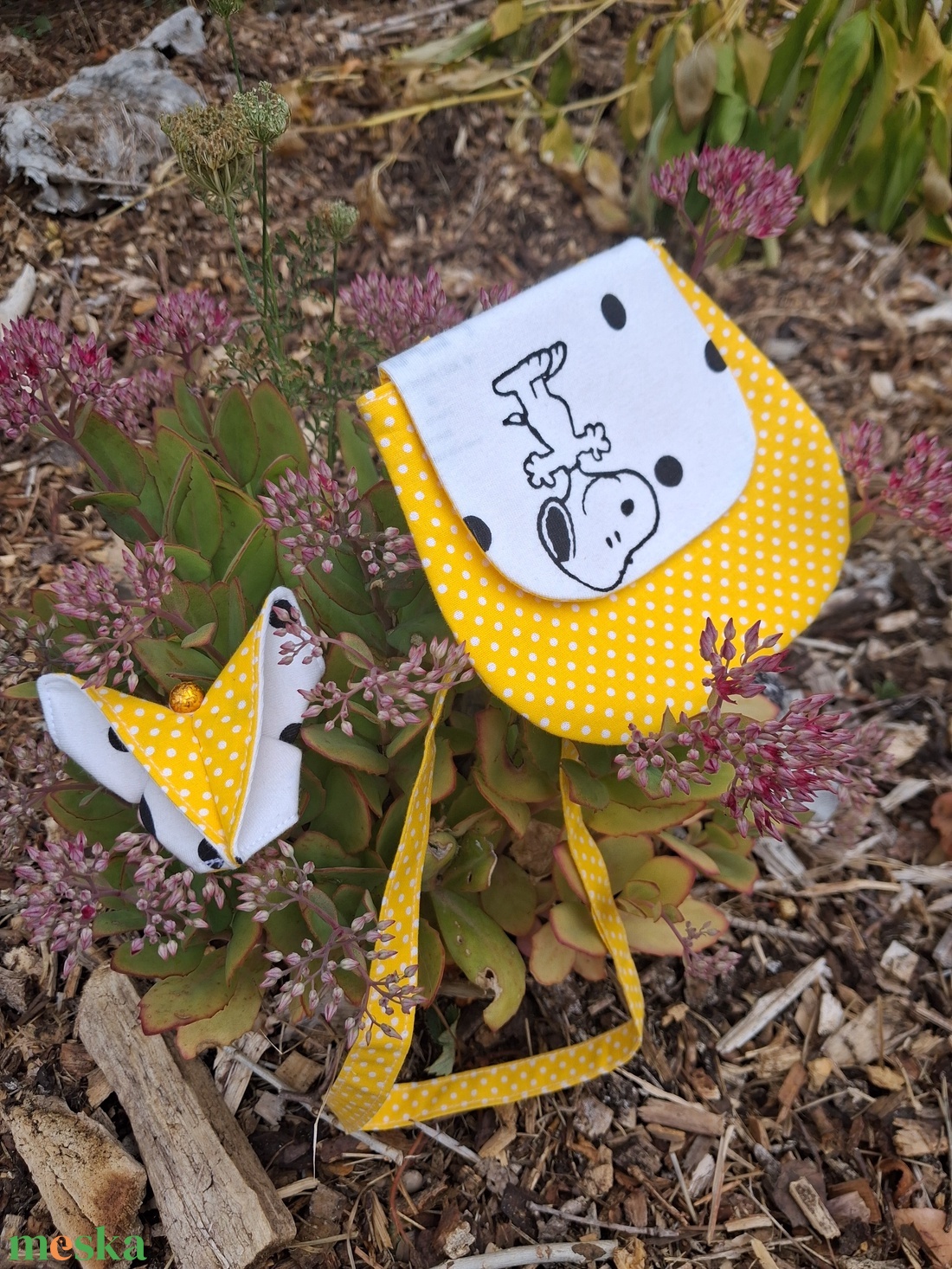 Snoopy-s kistáska és hajgumi - szett - táska & tok - kézitáska & válltáska - kézitáska - Meska.hu