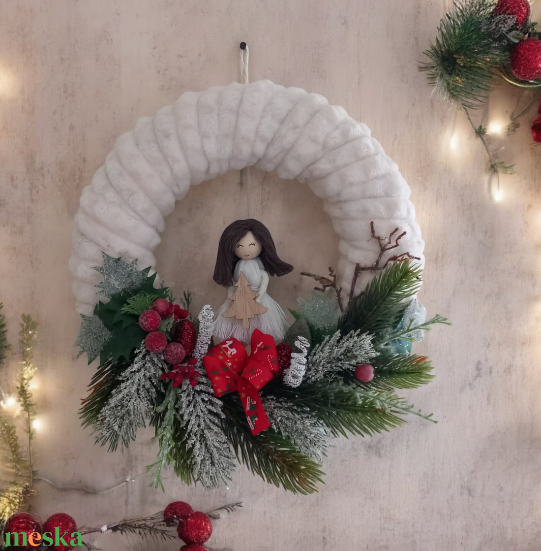 Karácsonyi ajtódísz makramé babával - karácsony - adventi díszek - adventi ajtódísz - Meska.hu Karácsonyi ajtódísz makramé babával - karácsony - adventi díszek - adventi ajtódísz - Meska.hu