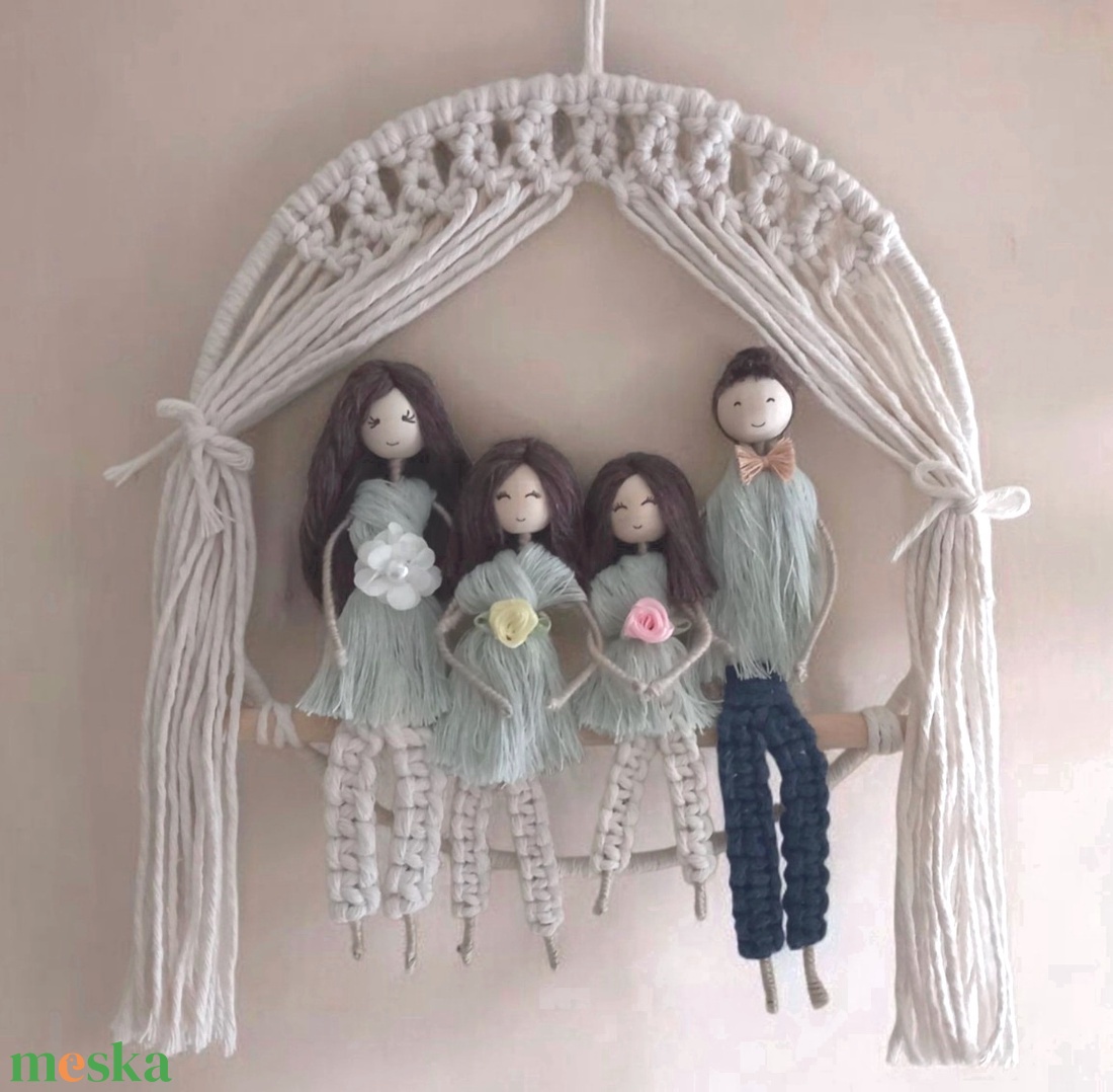 Személyre szabott Családi makramé portréfalidísz - otthon & életmód - dekoráció - fali és függő dekoráció - falra akasztható dekor - Meska.hu Személyre szabott Családi makramé portréfalidísz - otthon & életmód - dekoráció - fali és függő dekoráció - falra akasztható dekor - Meska.hu