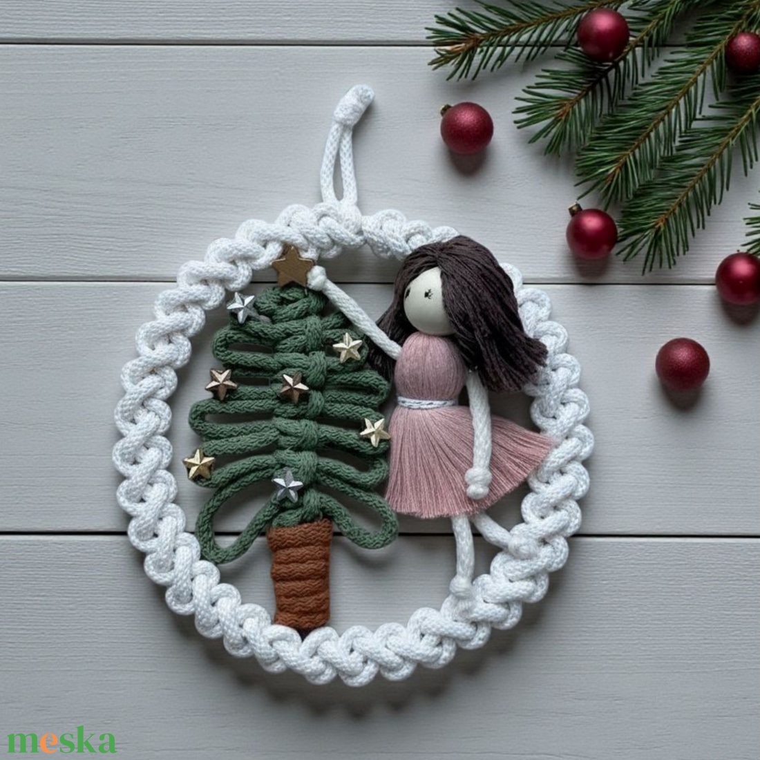 Makramé karácsonyi dísz  Csillagos fa és angyali baba - karácsony - karácsonyi lakásdekoráció - karácsonyi ajtódíszek - Meska.hu Makramé karácsonyi dísz  Csillagos fa és angyali baba - karácsony - karácsonyi lakásdekoráció - karácsonyi ajtódíszek - Meska.hu